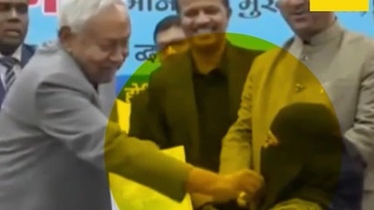 Video: Nitish Kumar pulls down woman's hijab while handing her appointment letter