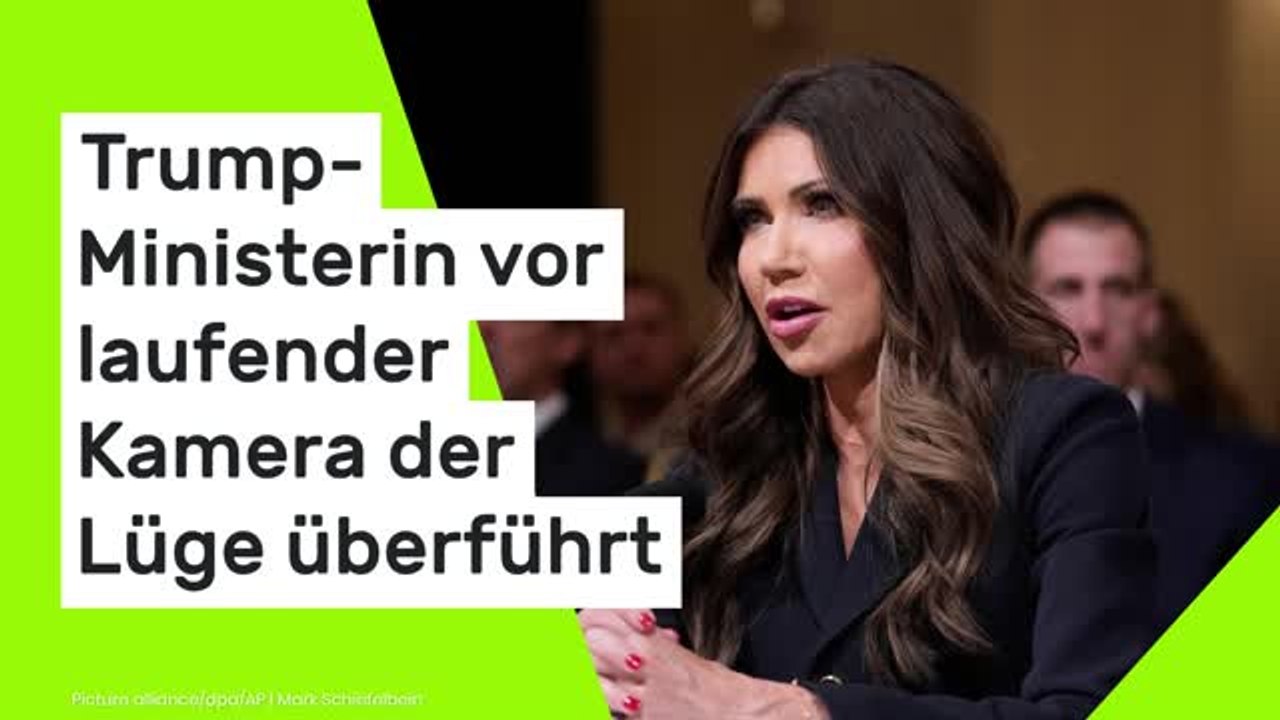 Kristi Noem: Blamage perfekt - Trump-Ministerin vor laufender Kamera der Lüge überführt