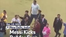 Messi Kicks Ball For Fans In India