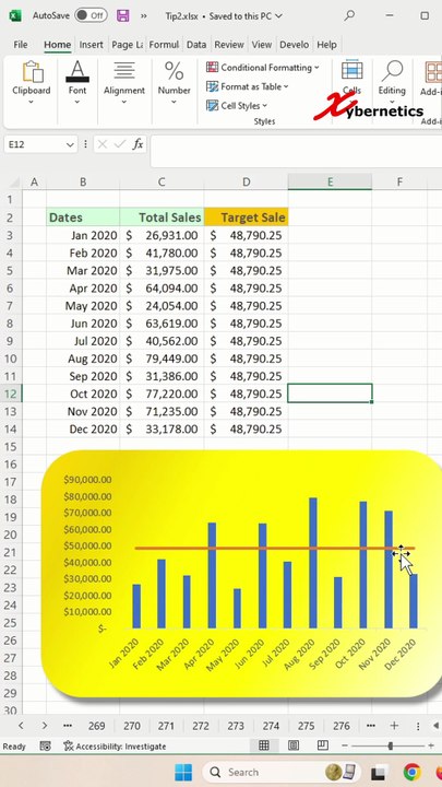 Highlight Actual Value below Target Value in Bar Chart in Excel - Excel Tips and Tricks