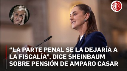 “La parte penal se la dejaría a la Fiscalía”, dice Sheinbaum sobre pensión de Amparo Casar