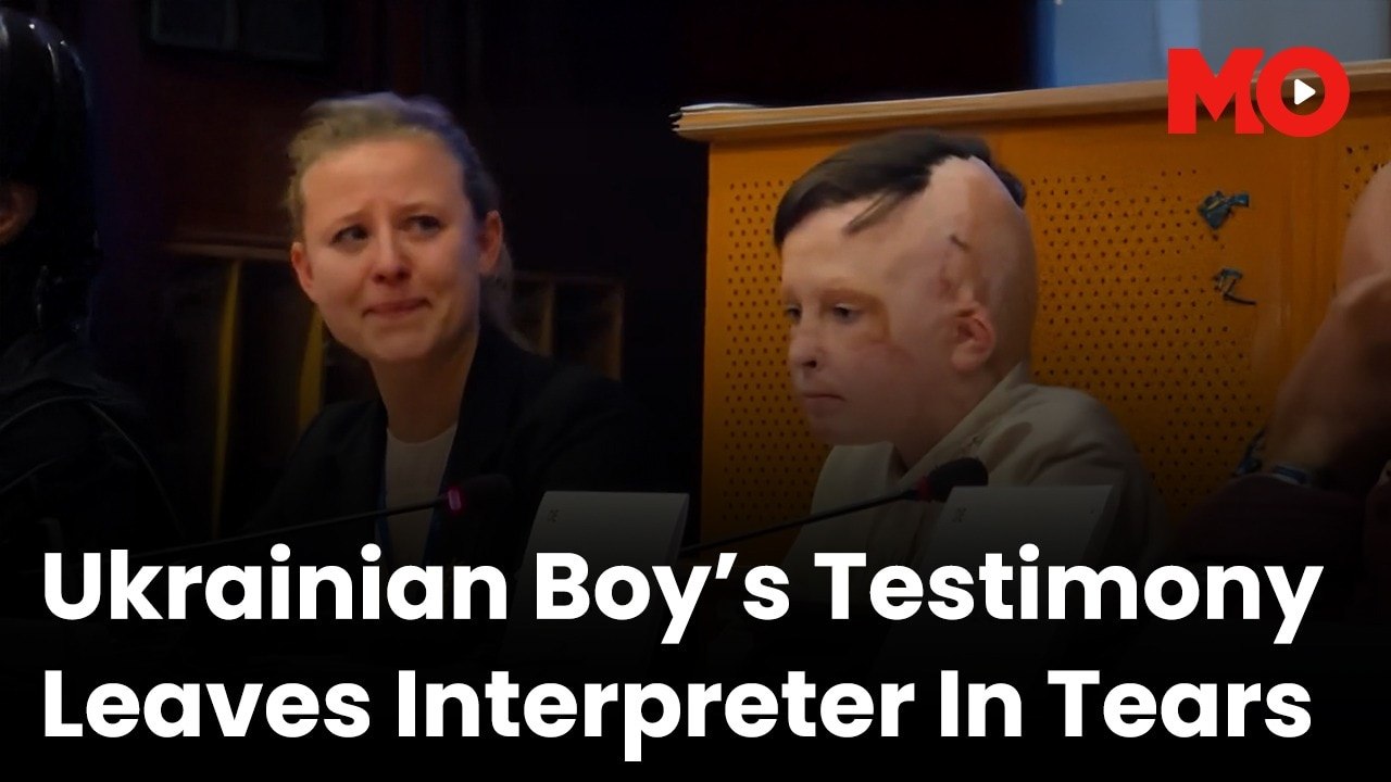 Interpreter breaks down as Ukrainian boy speaks