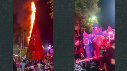 Se incendia árbol de Navidad recién encendido en San Vicente | CPS Noticias