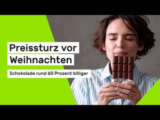 Preissturz vor Weihnachten: Schokolade rund 60 Prozent billiger