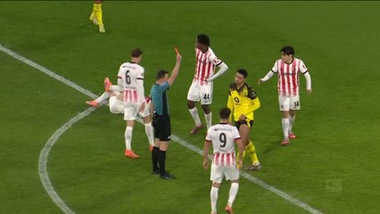 Bellingham sees first Bundesliga red