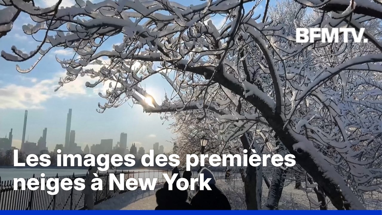 Les habitants de New York se ruent à Central Park pour profiter des premières chutes de neige