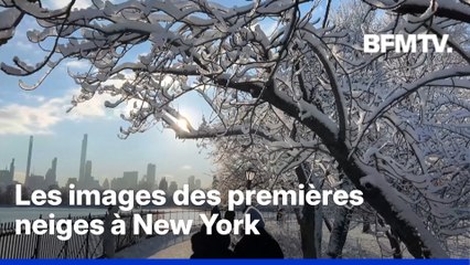 Les habitants de New York se ruent à Central Park pour profiter des premières chutes de neige
