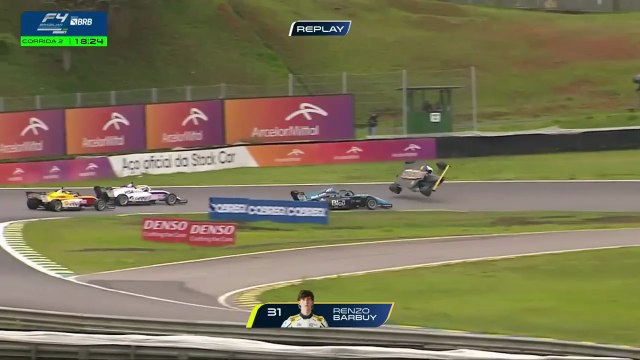 F4 Brazilian Championship 2025 Interlagos 4 Race 2 Start Barbuy Flips
