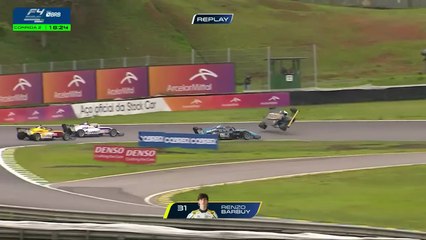 F4 Brazilian Championship 2025 Interlagos 4 Race 2 Start Barbuy Flips