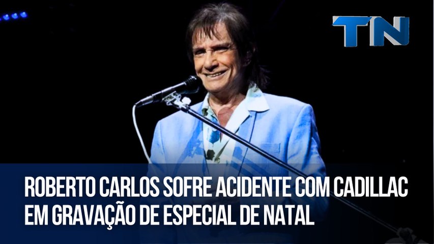 Roberto Carlos sofre acidente com Cadillac em gravação de especial de Natal