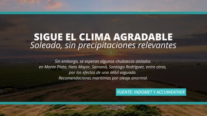 Así estarán las condiciones del tiempo para hoy martes 16 de diciembre en la República Dominicana