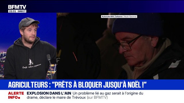 Colère des agriculteurs: Thomas Gibert (confédération paysanne) appelle “à continuer jusqu’aux fêtes s’il le faut”