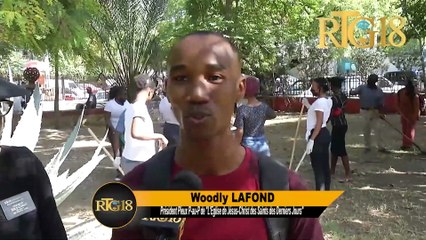 "L'Eglise de Jésus-Christ des Saints des Derniers Jours" fè yon travay netwayaj sou Place Boyer.