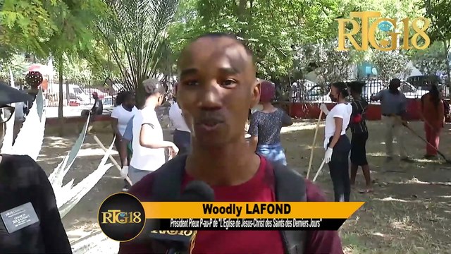 L'Eglise de Jésus-Christ des Saints des Derniers Jours fè yon travay netwayaj sou Place Boyer.