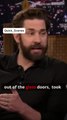 John Krasinski Unexpected Encounter with a Taxi-Launched Bagel #interview