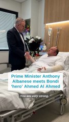 PM meets Bondi hero Ahmed Al Ahmed in Sydney hospital