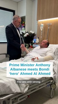 PM meets Bondi hero Ahmed Al Ahmed in Sydney hospital