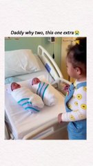 "Daddy, Why Two? This One's Extra!" 😂 Big Sister Meets Her Twin Siblings