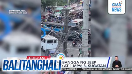 1, patay sa pagbangga ng jeep sa 2 motorsiklo at 1 MPV; 3, sugatan | Balitanghali