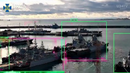 Ucrania difundió imágenes del primer ataque con un dron submarino contra un submarino ruso