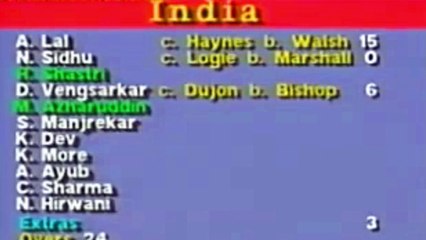 Muhammad Azharuddin 14 off 17 Balls 32 mins 2 Four vs West Indies 2nd Test at Bridgetown, Apr 07 1989