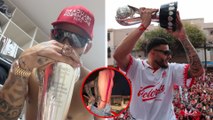 Alexis Vega celebra el triunfo de Toluca con cervezas y enseñando el trasero