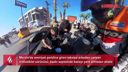 Kask kamerası o anlarda kayıttaydı! Feci kaza...