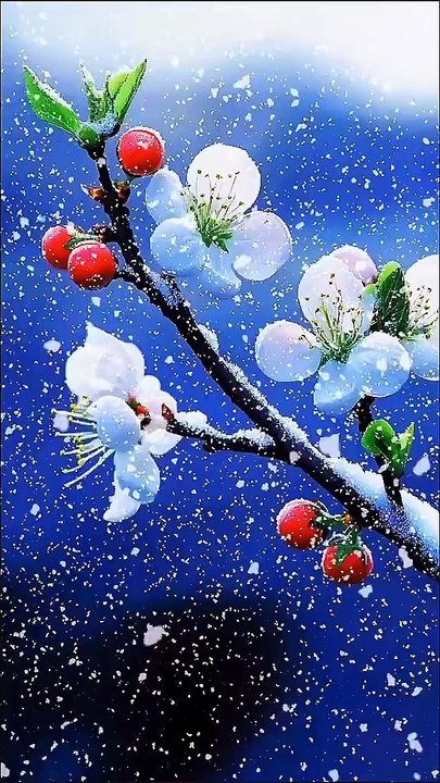 Snow ❄️🌨️ #snow #beautifulvideo #flowers