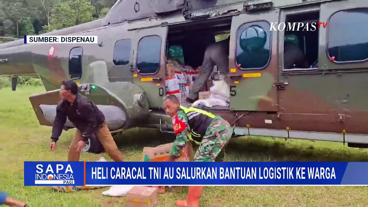 Heli Caracal TNI AU Salurkan Bantuan Korban Banjir di Aceh Tengah | SAPA PAGI