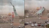 Statue of Liberty Replica Topples in Brazil | VIRAL