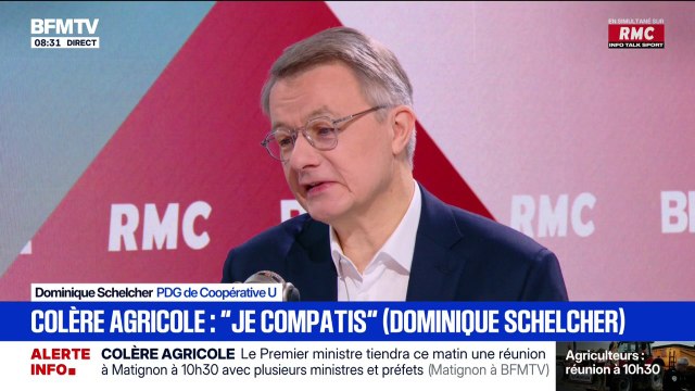 Crise agricole: Je compatis avec les agriculteurs qui sont touchés particulièrement , affirme Dominique Schelcher, PDG de Coopérative U