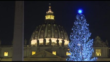Inaugurato l'albero di Natale e il presepe in Piazza San Pietro