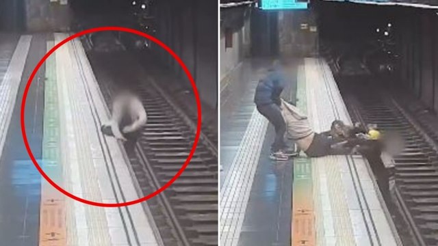 Uomo cade sui binari della metro a Barcellona: un poliziotta fuori servizio lo salva