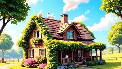 Mama Cat Rescues Injured Rabbit, Brings Her Home, Harvesting Carrots - Kitten & Rabbit Play Swing !