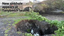New sinkhole appears at Tanybwlch beach in Aberystwyth