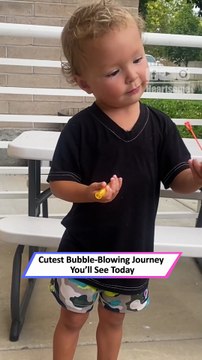 Toddler Tries Again and Again to Blow Bubbles — Pure Joy Wins|| Heartsome 💖