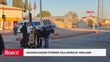 Kazadan kaçmak isterken yola savrulup yaralandı