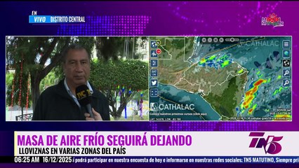 Masa de aire frío seguirá dejando lloviznas en varias zonas del país