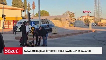 Kazadan kaçmak isterken yola savrulup yaralandı
