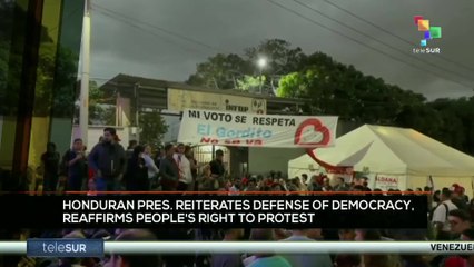 FTS 8:30 16-12: Honduran pres. reiterates defense of democracy, reaffirms people´s right to protest