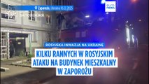 Rosyjski dron uderzył w blok mieszkalny w Zaporożu i ranił trzy osoby
