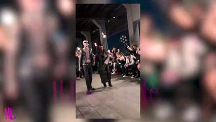 Kourtney Kardashian & Travis Barker at BooHoo show