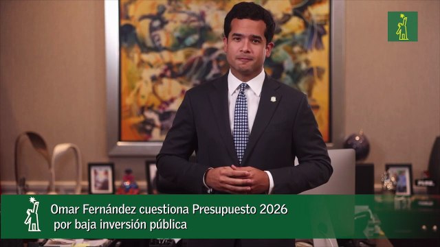 Omar Fernández cuestiona Presupuesto 2026 por baja inversión pública
