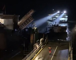 Creepy moment 100-ft crewless ‘ghost boat’ drifts through ferry terminal in Washington