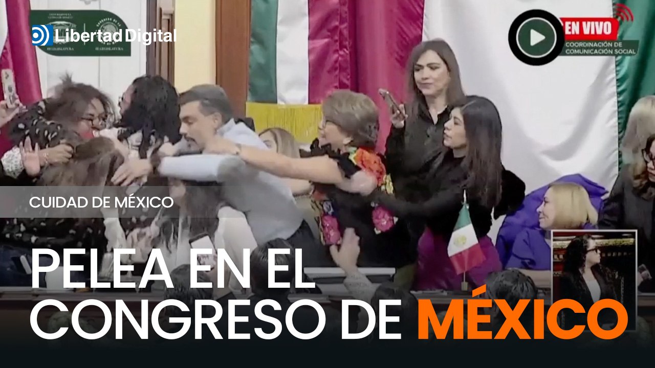 Empujones, manotazos y tirones de pelo en el Congreso de México