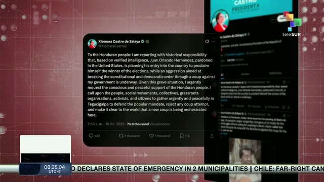 Pres. Xiomara Castro denounces coup attempt and calls for peaceful demonstrations