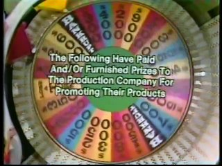 Wheel of Fortune closing credits, 12/24/80