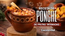 Receta de ponche de frutas tatemadas para Navidad