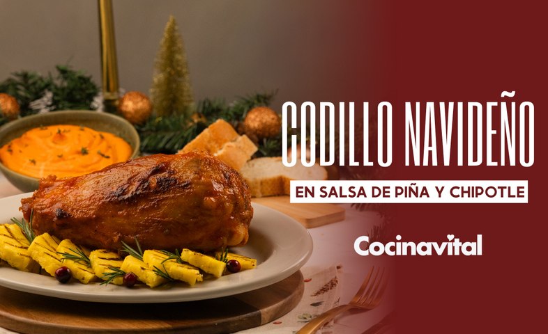 Codillo navideño en salsa de piña y chipotle