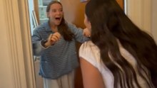 Homecoming surprise: Girl returns home from Madrid and surprises her best friend